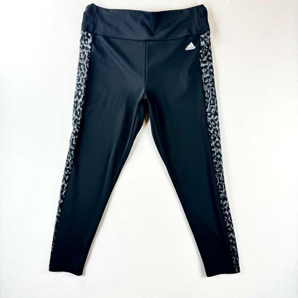 Adidas Designed 2 Move Aeroready Leopard Print 7/8 Leggings - Picture 1 of 9